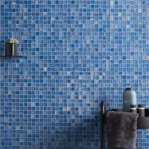 Marley Lake Blue 1x1 Polished Glass Mosaic