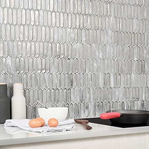 Komorebi Picket Mineral Ice Gray 1x3 Polished Glass Mosaic Tile