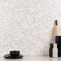 Mother of Pearl LPS Beige Mini Brick Seamless Peel & Stick Self Adhesive Polished Pearl Shell Mosaic Tile