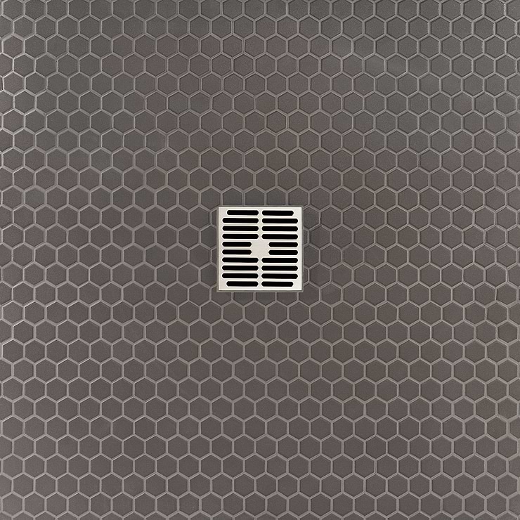 Level Black 1" Hexagon Matte Porcelain Tile