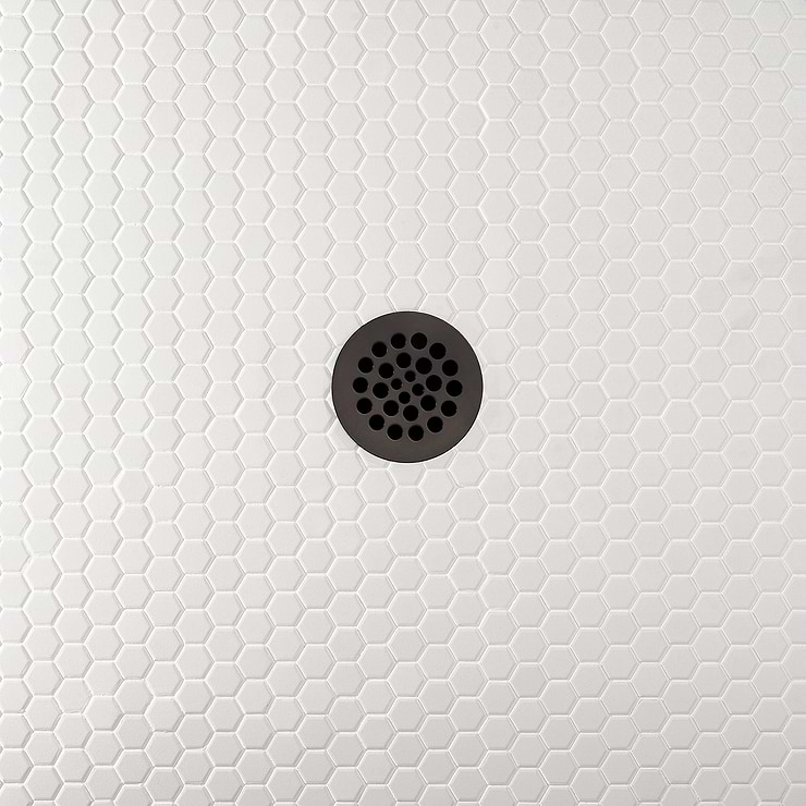 Level White 1" Hexagon Matte Porcelain Mosaic Tile