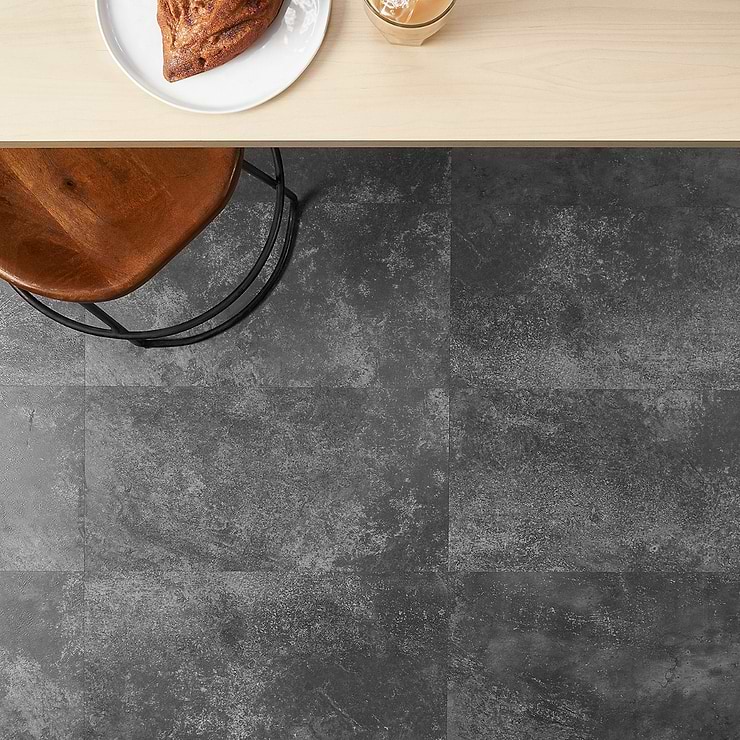 ReNew Metalcrete Charcoal 12mil Wear Layer Glue Down 12x24 Luxury Vinyl Tile