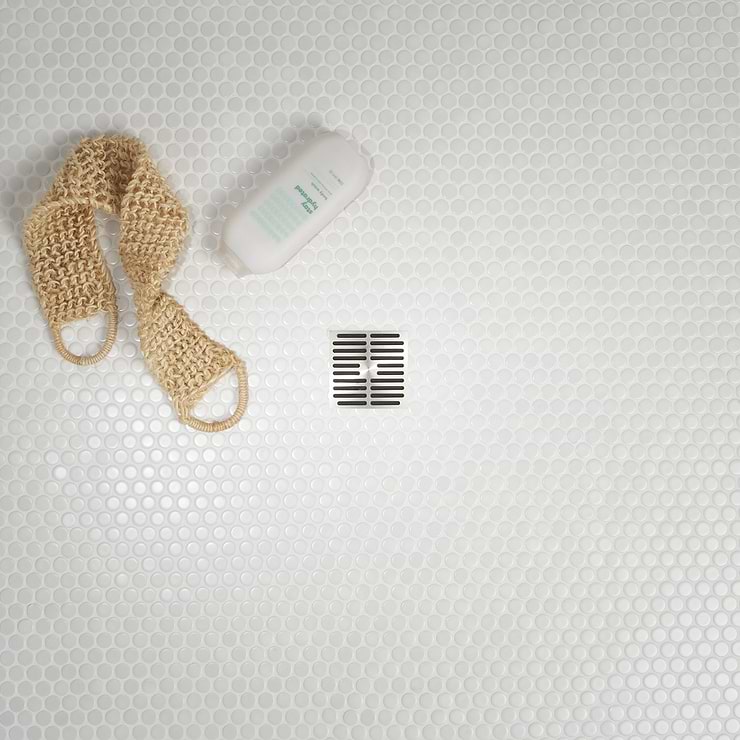 Eden White 1" Penny Round Matte Porcelain Mosaic