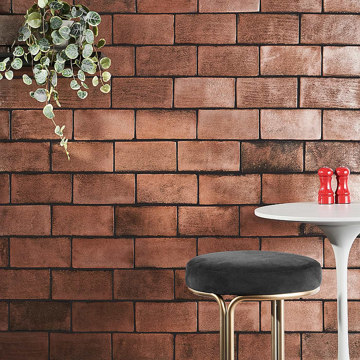 Emery Copper 4x8 Metallic Handmade Crackled Terracotta Subway Tile