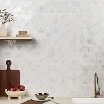 Highland Akoya White 2" Marble & Pearl Polished Mosaic Tile