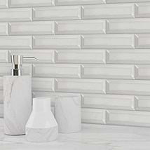 Arctica Beveled Gray 2x8 Glossy Ceramic Tile