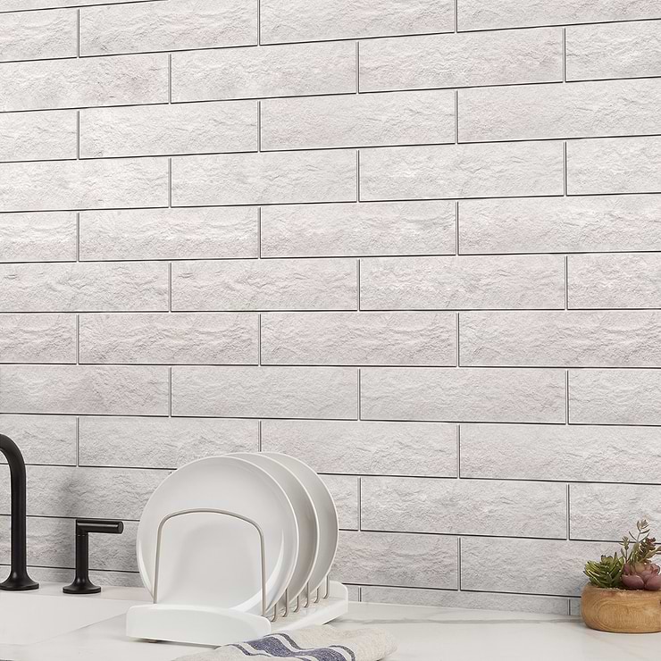 Simena Splitface Cream Beige 3x12 Textured Limestone Subway Tile