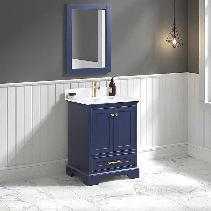 Glendale 24'' Blue Vanity And Marble Counter