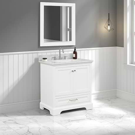 Glendale 30'' White Vanity And Marble Counter