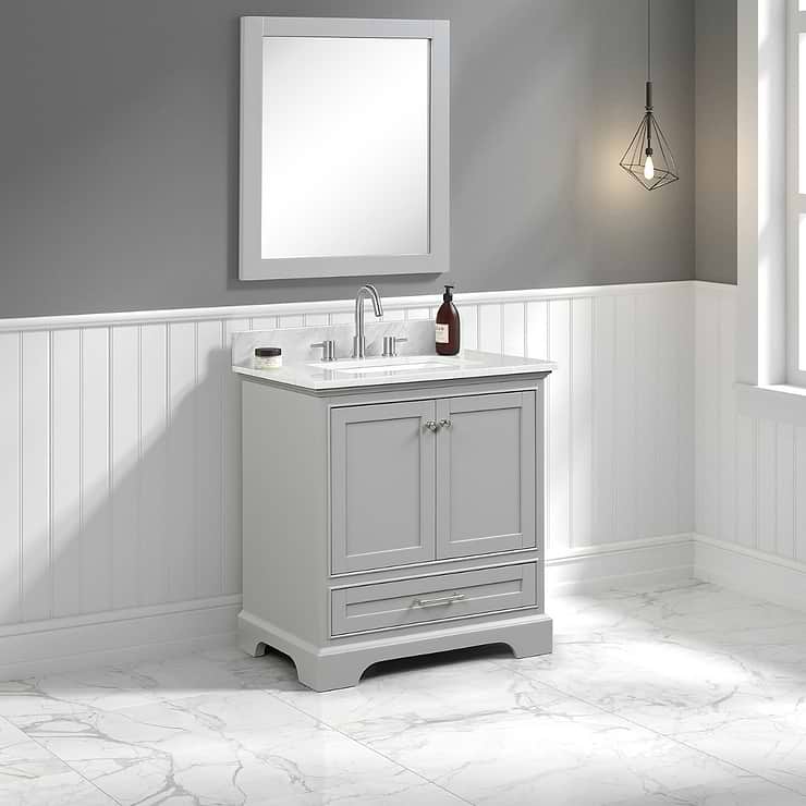 Glendale 30'' Gray Vanity And Marble Counter
