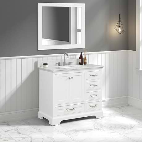 Glendale 36'' White Vanity And Marble Counter