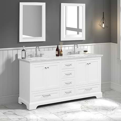 Glendale 60'' White Vanity And Marble Counter