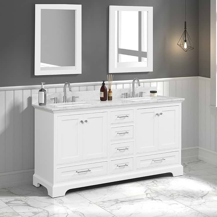 Glendale 60'' White Vanity And Marble Counter