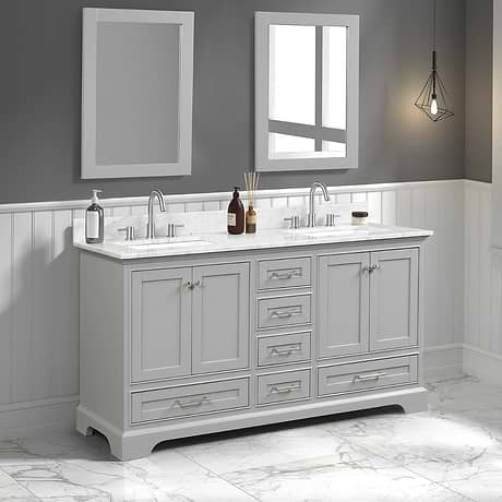 Glendale 60'' Gray Vanity And Marble Counter