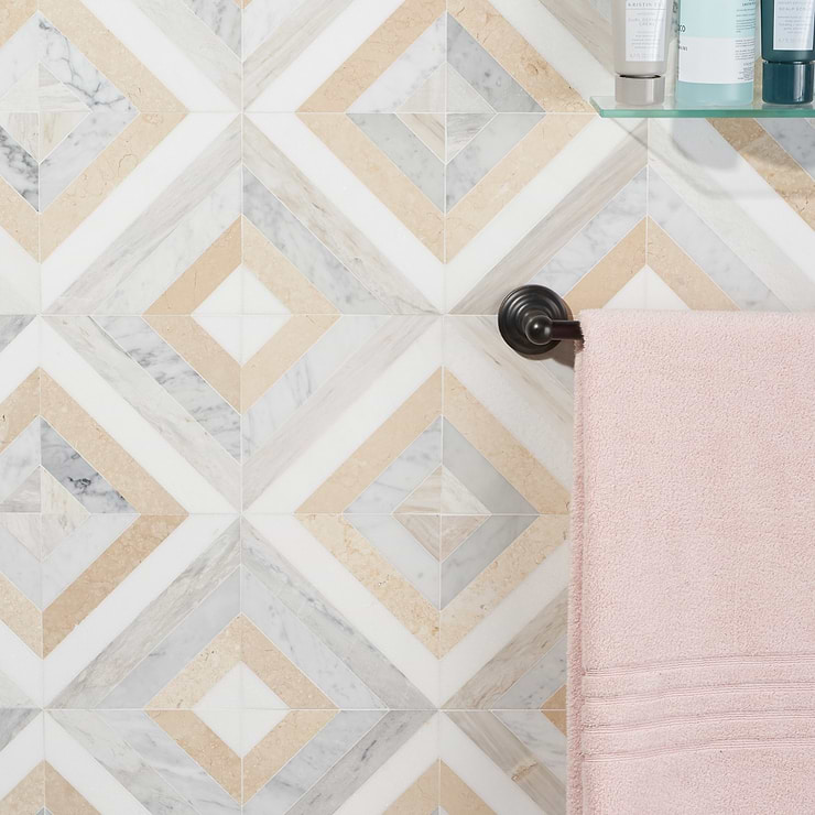 Bowery Lafenice 8x8 Polished Marble Mosaic Tile