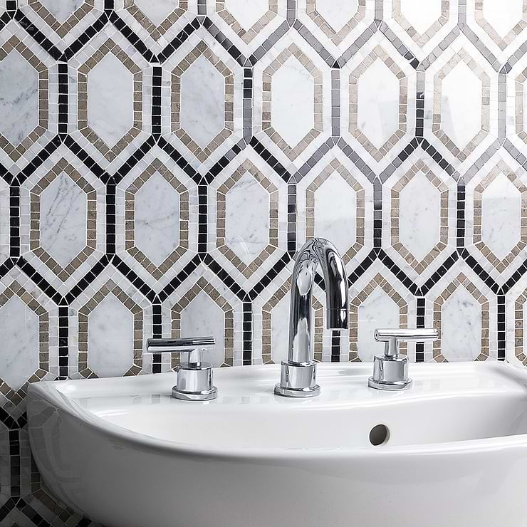 Infinity Carrara Hexagon Marble Tile