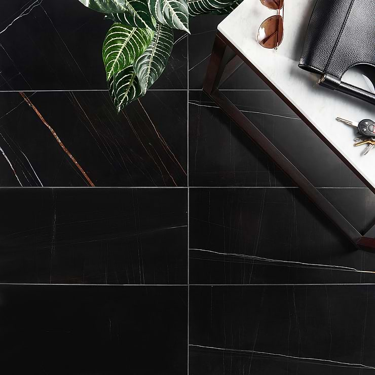 Nero Dorato 12x24 Honed Marble Tile