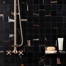 Nero Dorato 3x3 Honed Marble Mosaic Tile