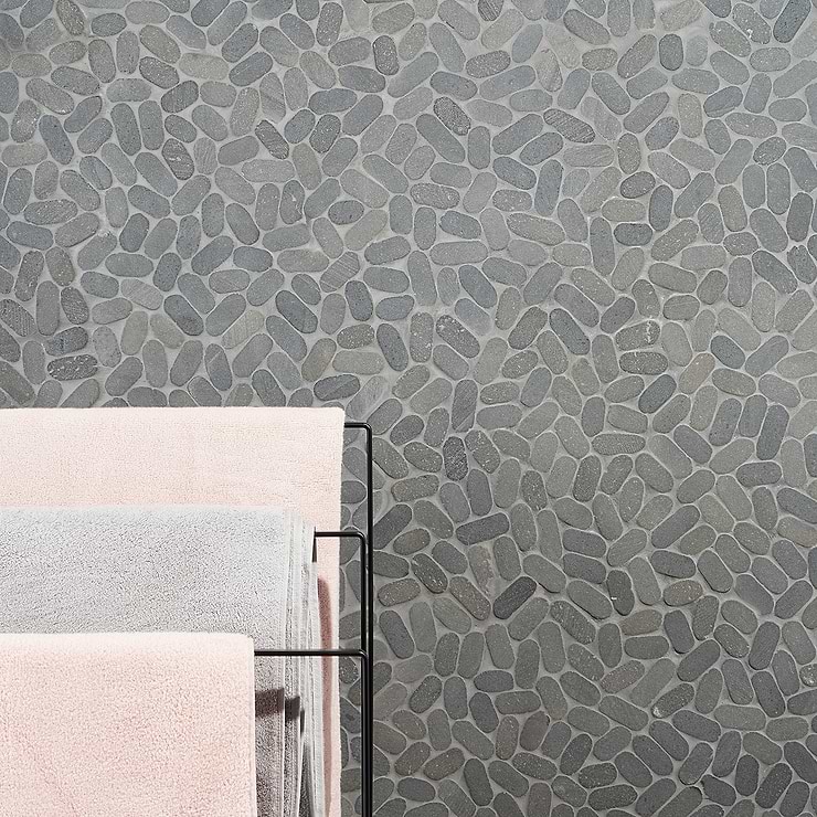 Nature Lava Black Oval Pebble Mosaic