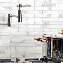 Calacatta 1x4 Big Brick Polished Marble Mosaic Tile