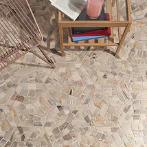 Fossil 10" Hexagon Petrified Stone Mosaic