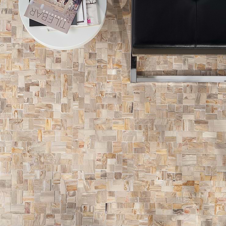 Fossil Antique Petrified Stone Mosaic