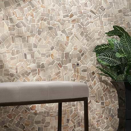 Fossil Tumbled Petrified Stone Mosaic