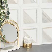 GeoMarble Lados Thassos Sabbia Polished Marble Mosaic Tile