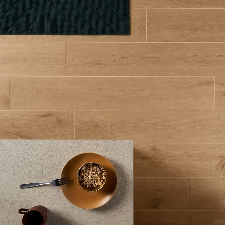 Oaktree Natural Pale Brown 8x48 Wood Look Matte Porcelain Tile