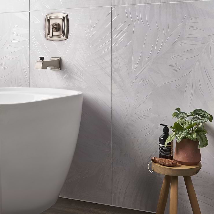 Monet Cotton Garden White 24x48 Artisan Decor Matte Porcelain Wall Tile