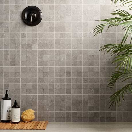 Saint Remy Grigio Gray 2x2 Limestone Look Matte Mosaic Tile