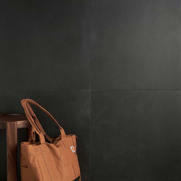 Lines Black 24x24 Matte Porcelain Tile
