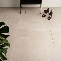 Lines Brass Inlay Greige 24x48 Matte Porcelain Tile with Matte Finish and Brass Lines
