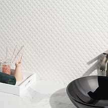 Reverb Pillowed White 12x36 3D Matte Ceramic Tile