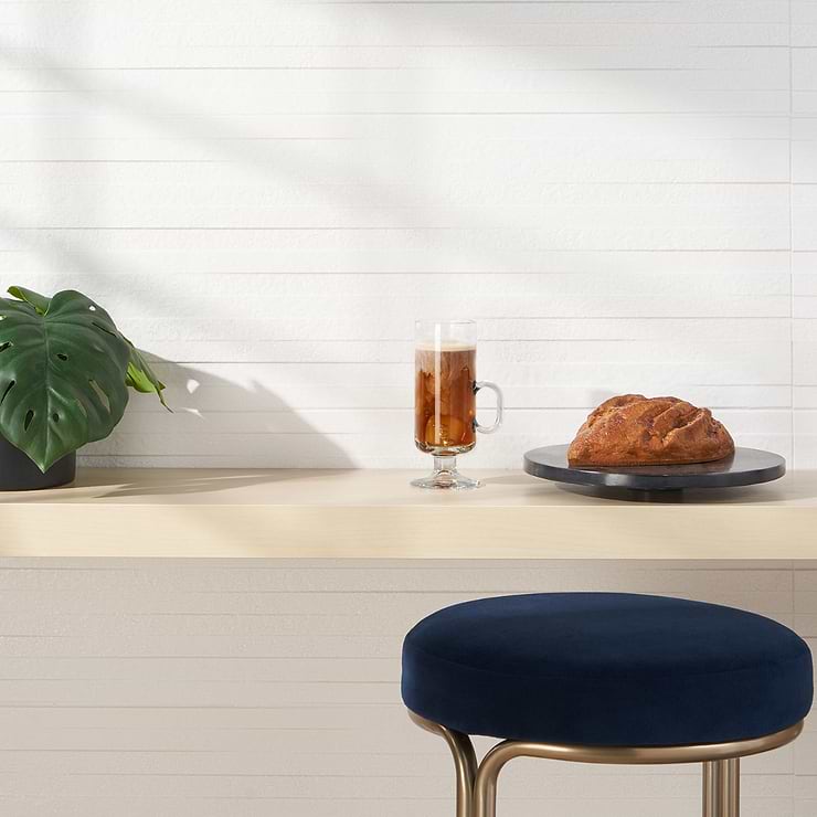 Reverb Multilevel White 12x36 3D Matte Ceramic Tile