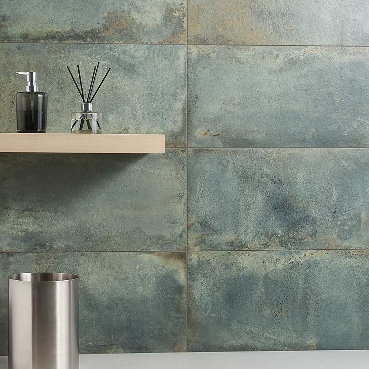 Sample-Angela Harris Flatiron Aquamarine Matte Porcelain Tile