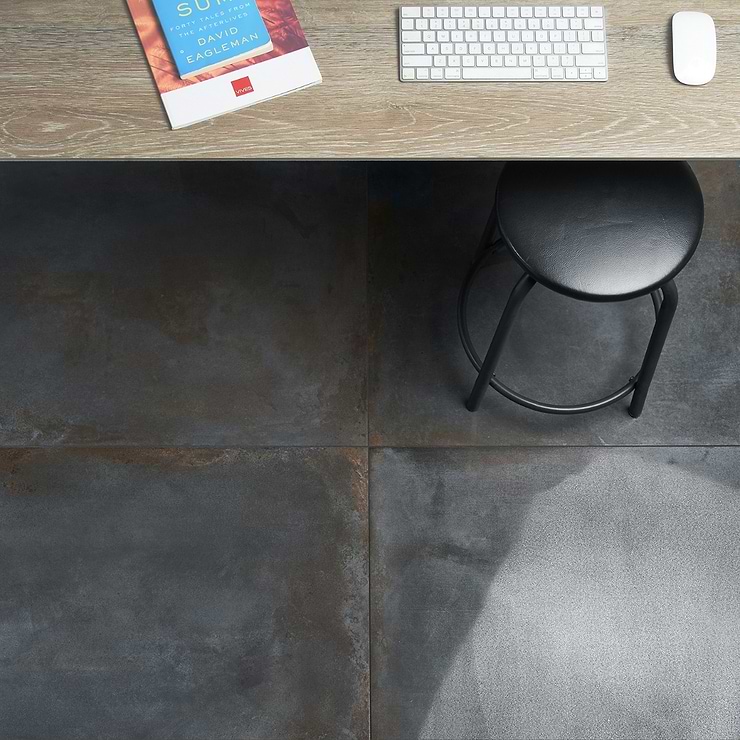 Angela Harris Flatiron Black 24x48 Semi-Polished Porcelain Tile