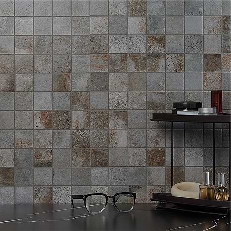 Angela Harris Flatiron Graphite 2x2 Matte Porcelain Mosaic