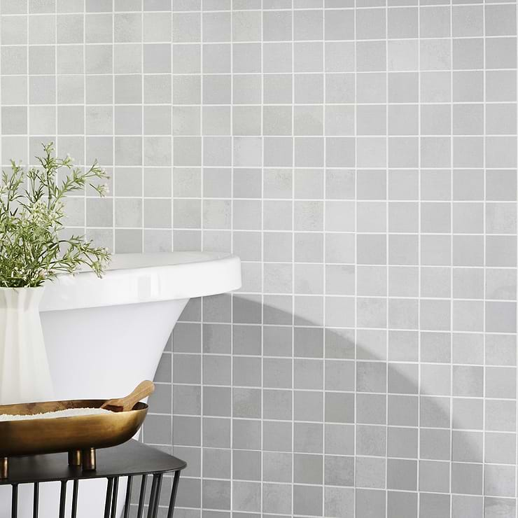 Hewlett Pearl Mist Gray 2x2 Matte Porcelain Mosaic