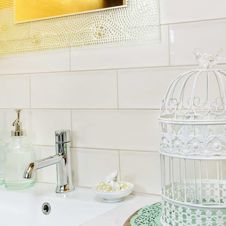 Santa Monica Ivory 4x12 Polished Ceramic Tile