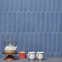 Kent Marine Blue 3x12 Contour 3D Picket Polished Ceramic Wall Tile