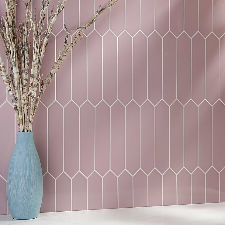 Kent Pink 3x12 Picket Polished Ceramic Wall Tile