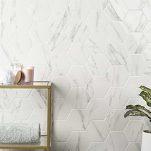 Amalfi Statuario 6” Hexagon Polished Porcelain Tile