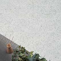 Terrazzo Hex Green 9" Terrazzo Look Matte Porcelain Tile