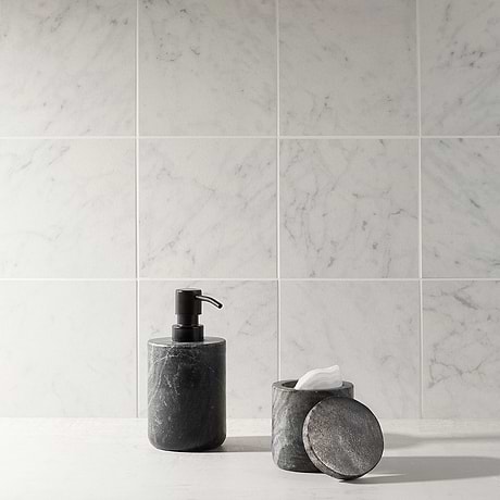 Marble Tech Bianco Gioia 6x6 Matte Marble Look Porcelain Tile