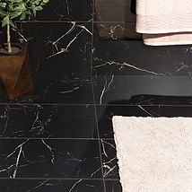 Marble Tech Port Laurent 12x24 Matte Nero Marquina Look Porcelain Tile