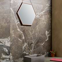 Autograph Espresso Brown 48x48 Marble Look Satin Porcelain Tile