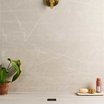 Autograph Vibe Crema Beige 24x48 3D Textured Marble Look Matte Porcelain Tile
