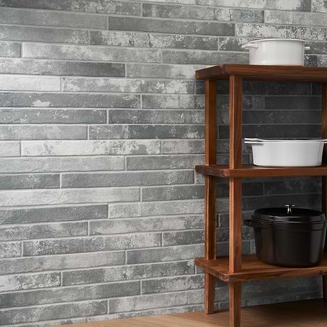 English Brick Light Gray 2x18 Matte Porcelain Tile
