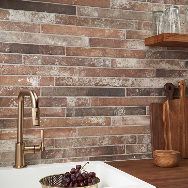 English Brick Red 2x18 Matte Porcelain Tile